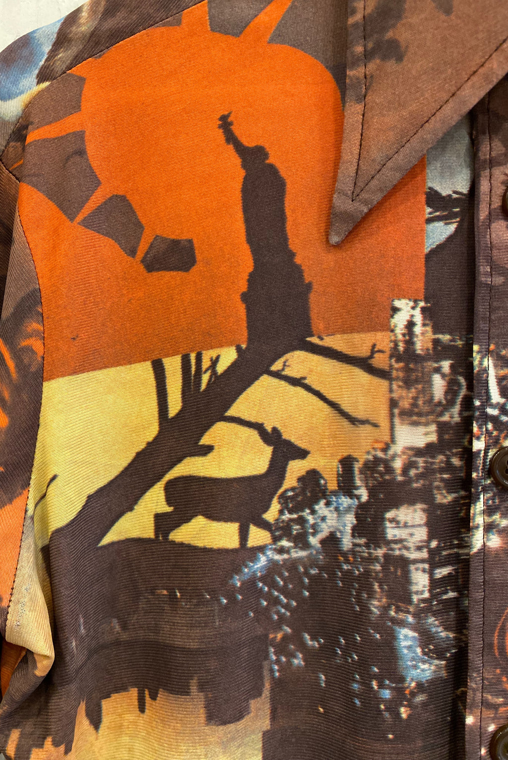 70s NYC Collage Button Up Shirt