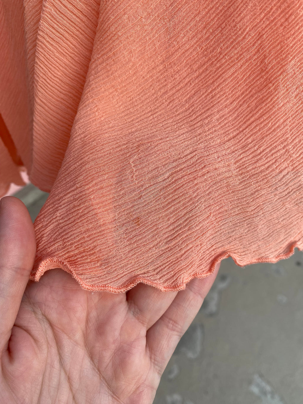 2000s Peach Silk Chiffon Skirt