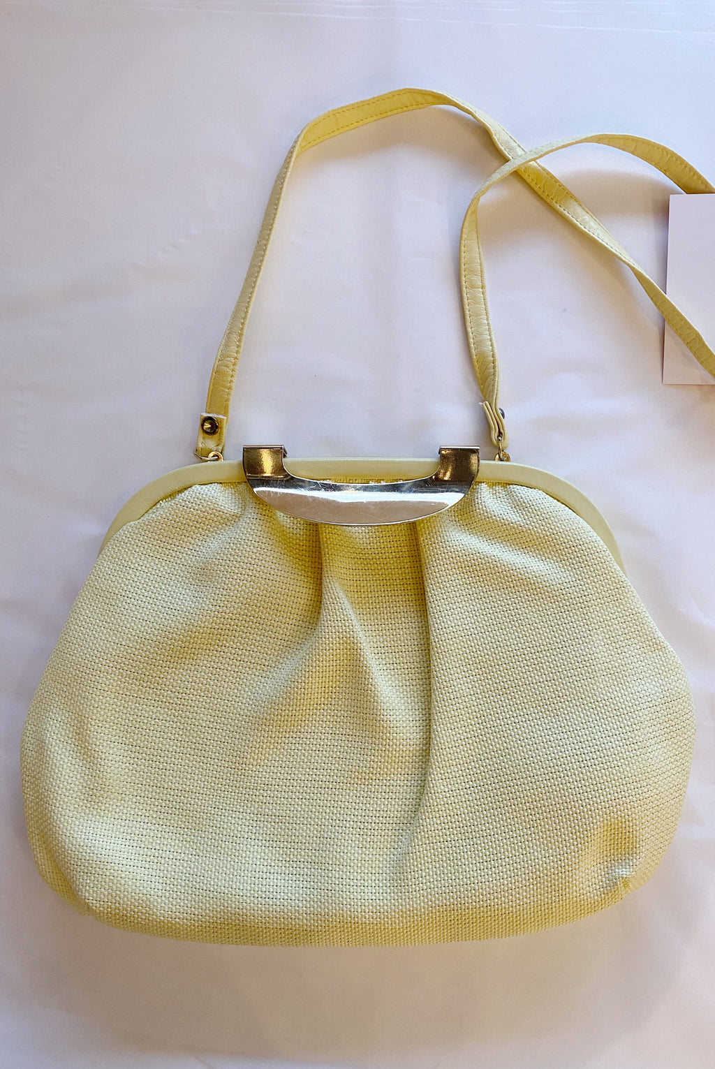 Retro Butter Yellow Shoulder Purse