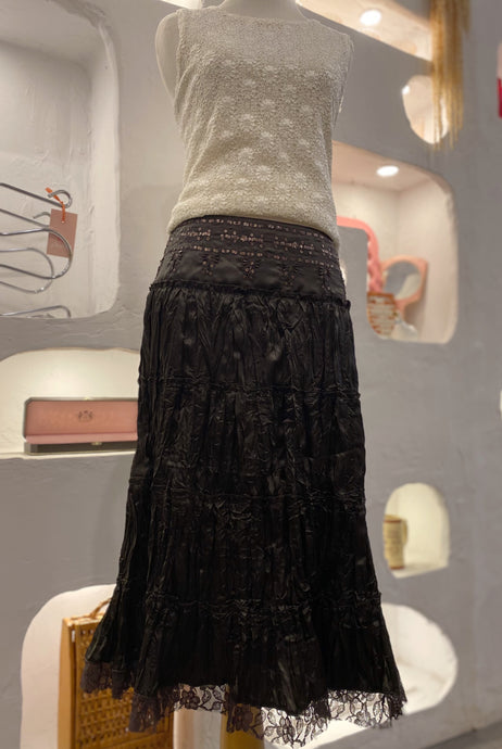 Satin Crinkle Skirt