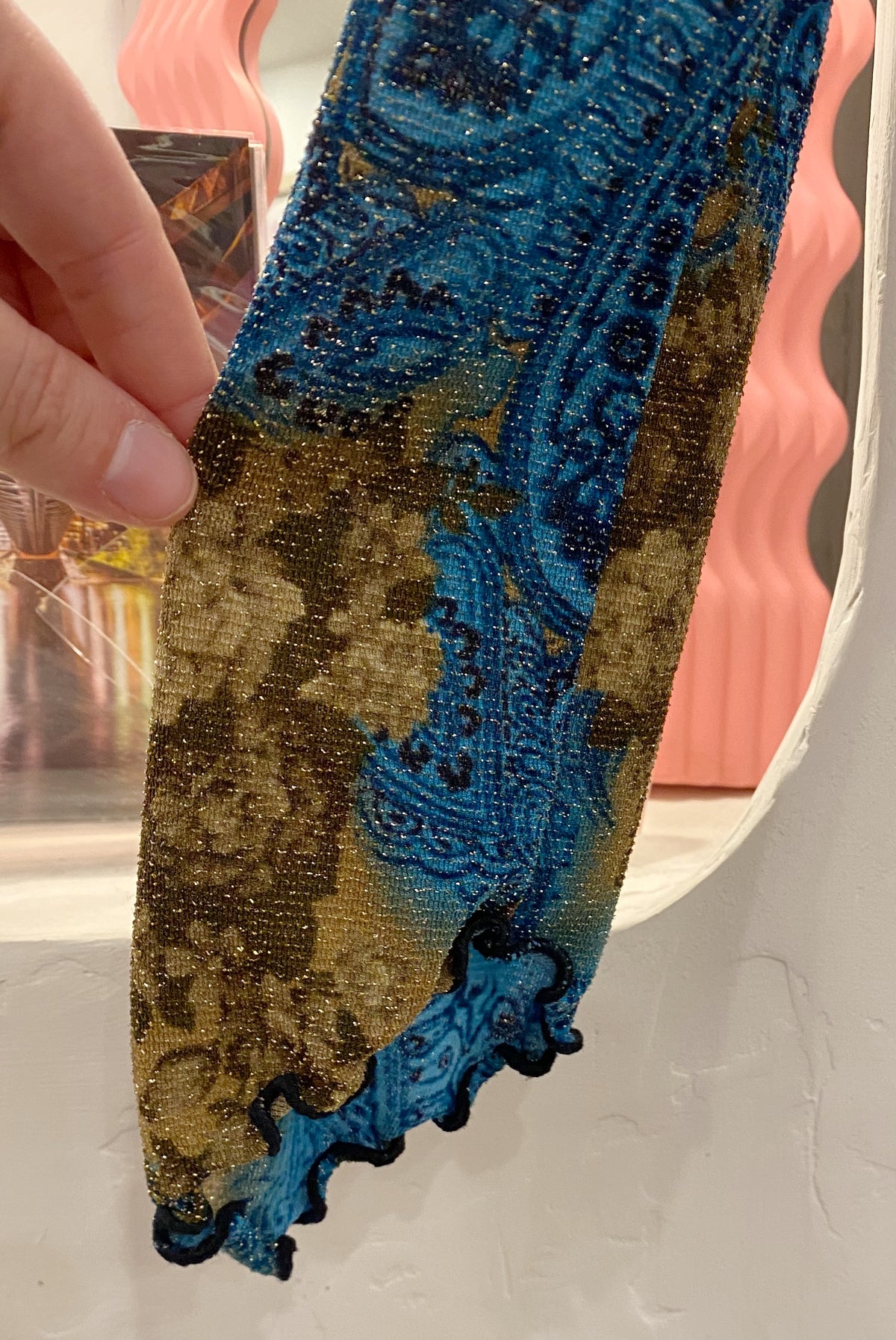 Y2K Floral & Paisley Glitter Top