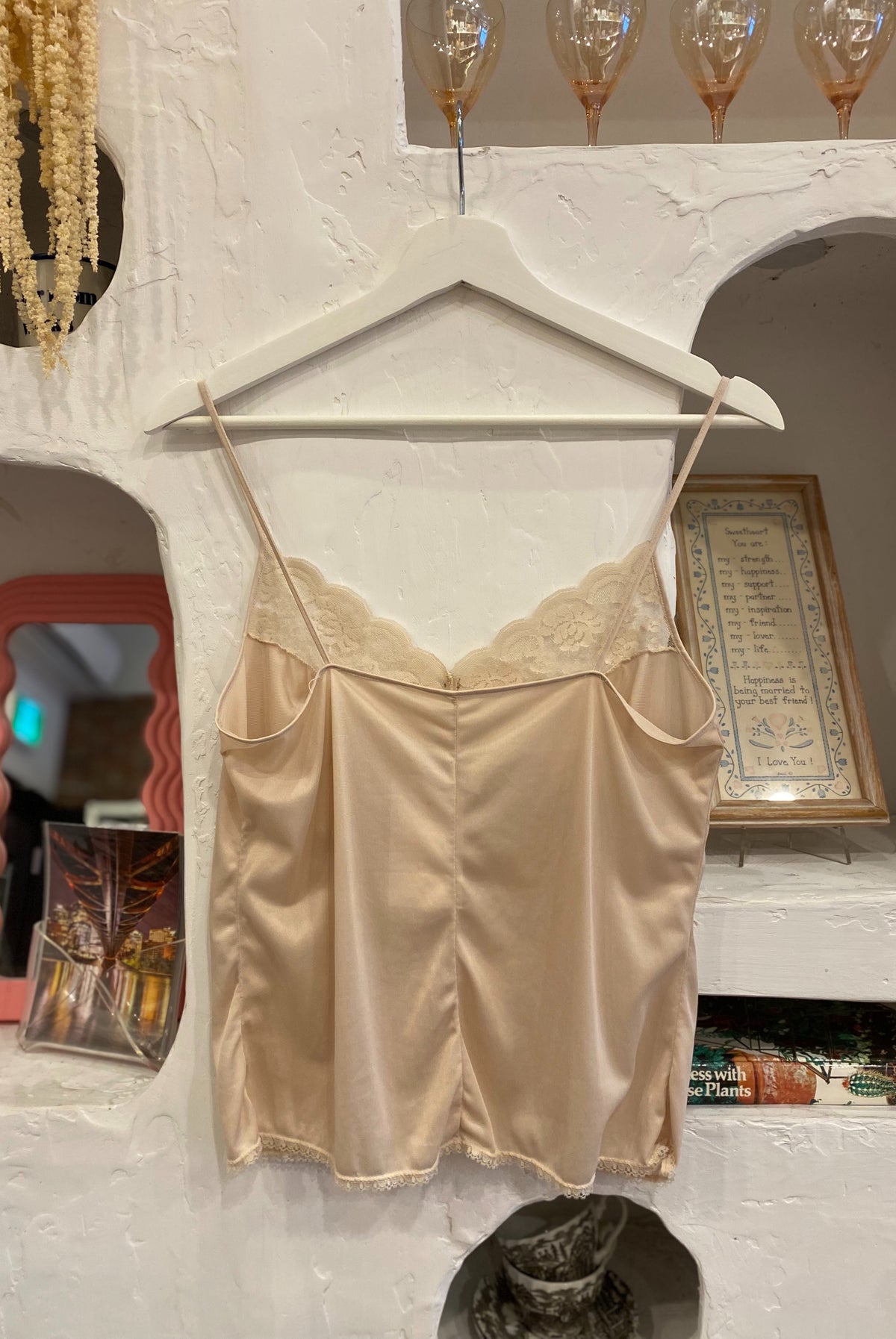 Beige Satin & Lace Camisole