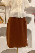 Vintage Chocolate Brown Pencil Skirt