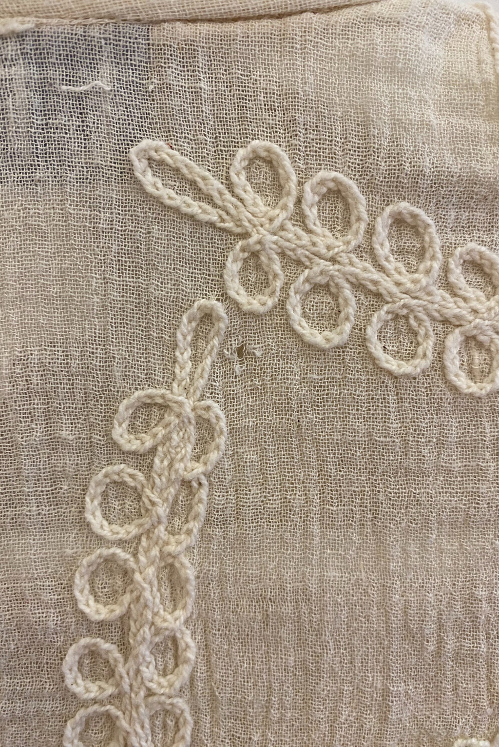 Victorian Revival Embroidered Cotton Button Up