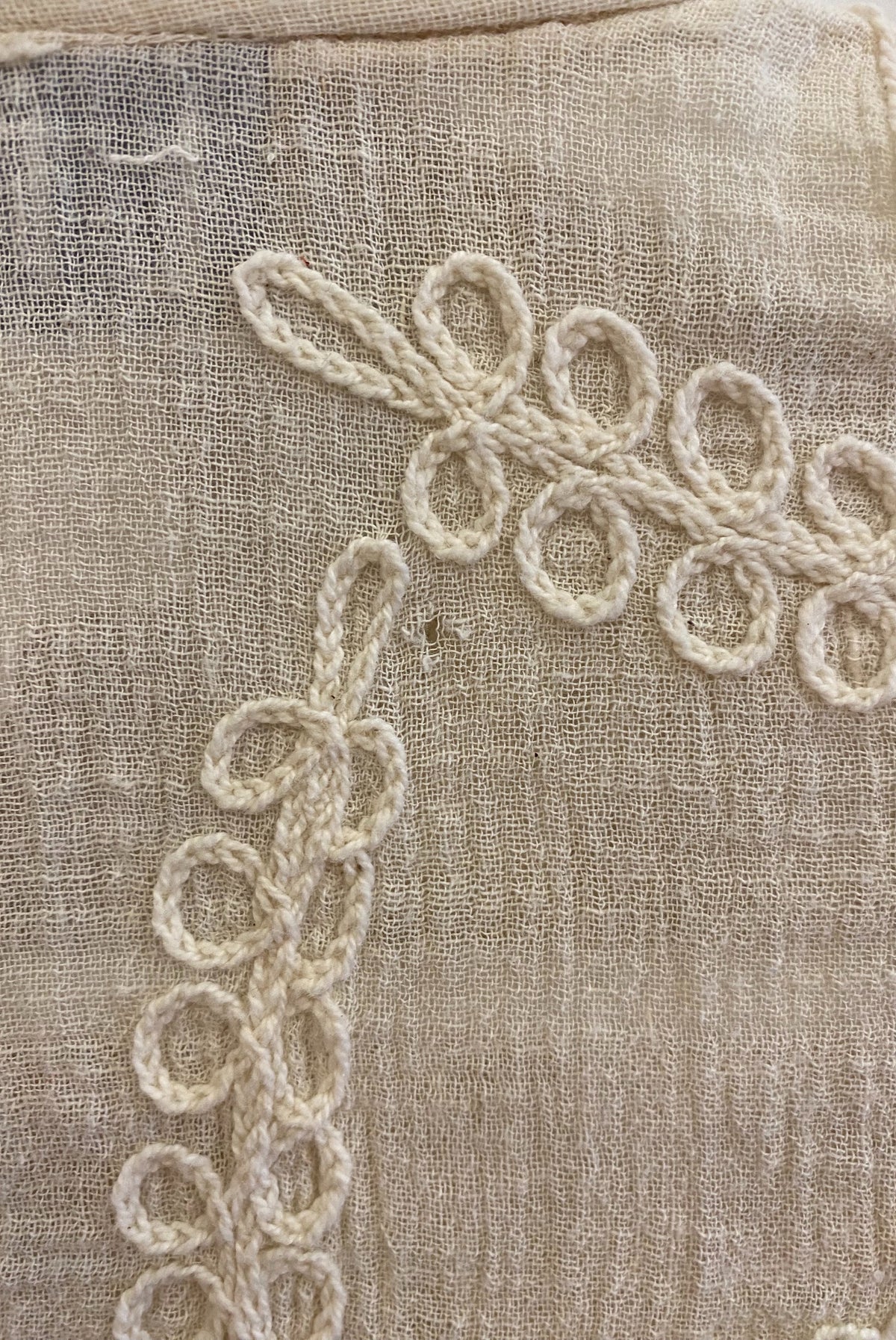 Victorian Revival Embroidered Cotton Button Up