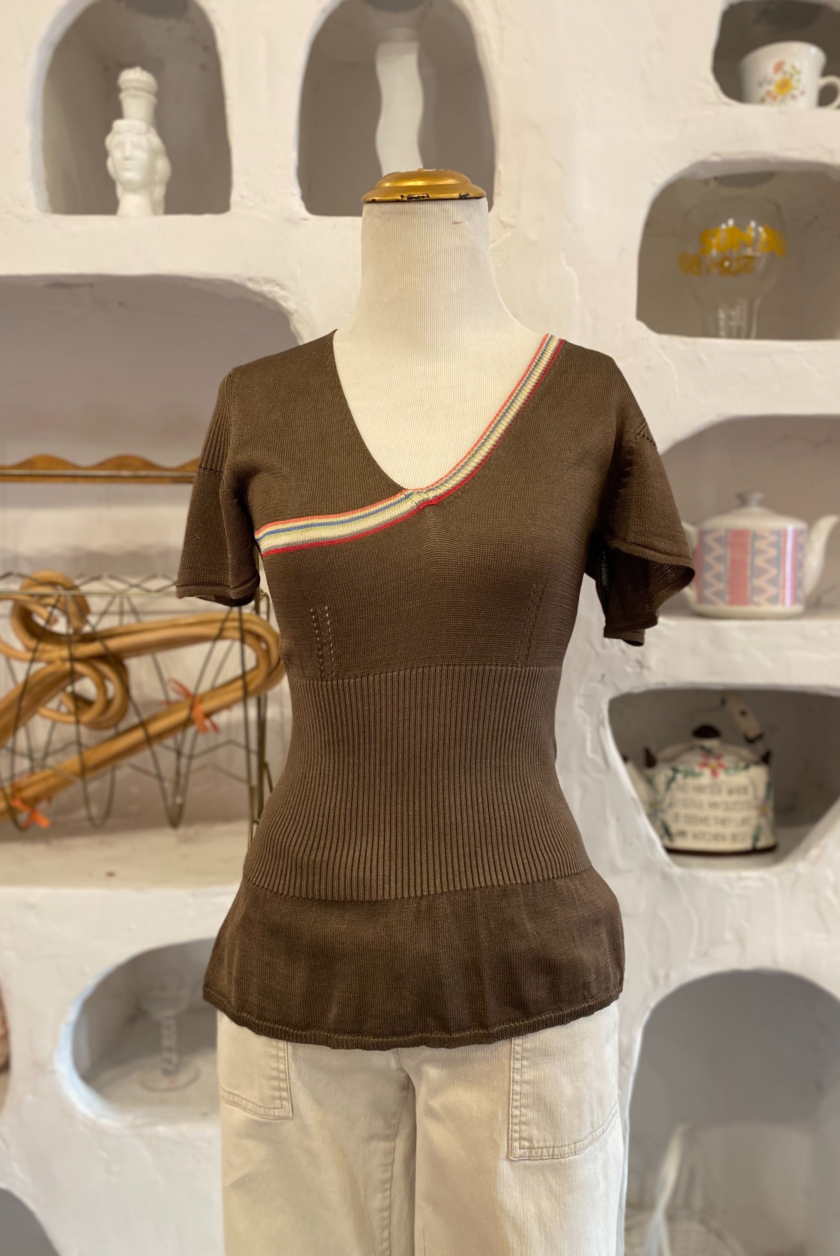 DKNY Silk Blend Knit Top
