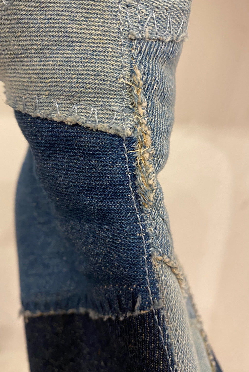 Y2K High Heel Denim Patchwork Boots