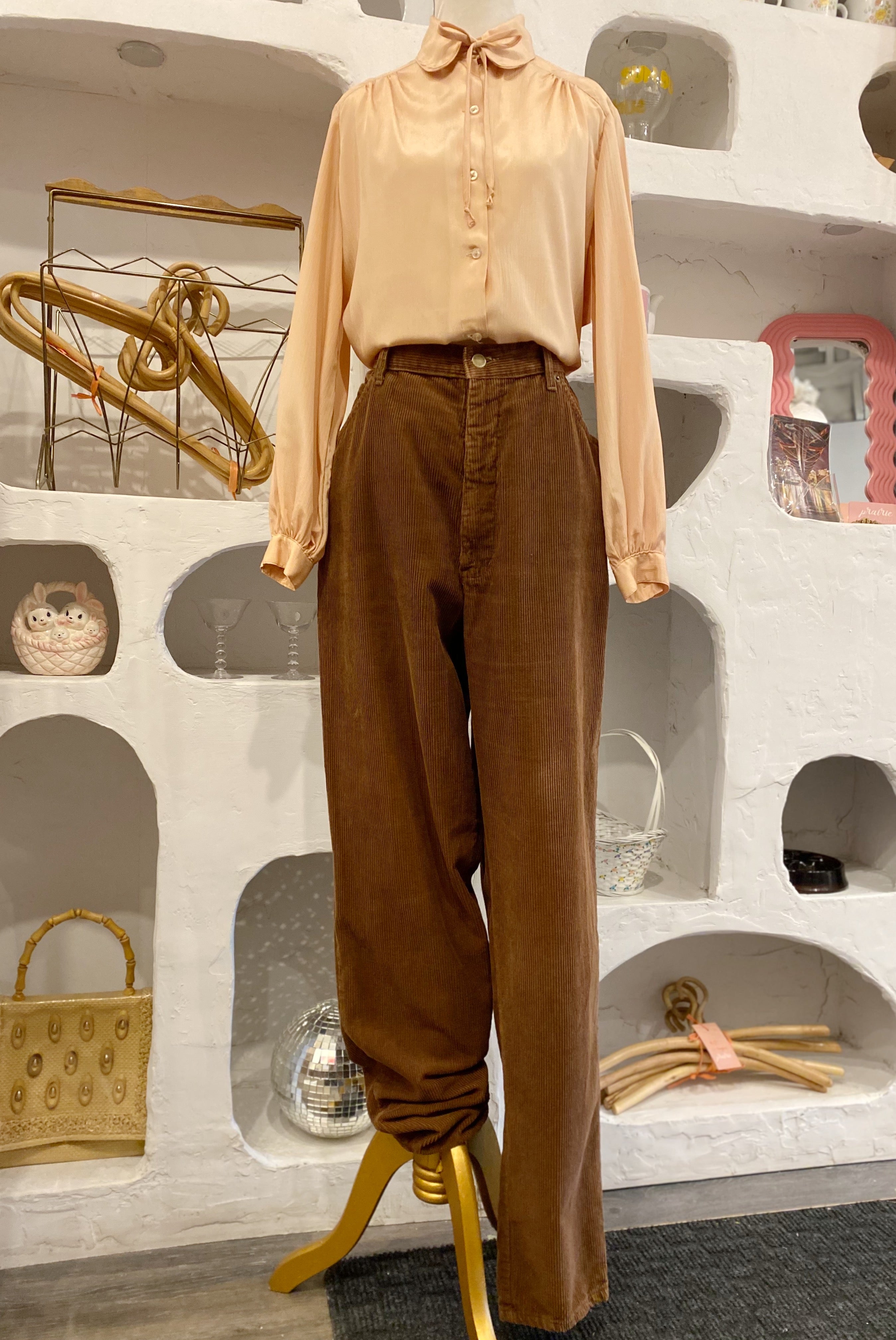 Vintage High Rise Brown Corduroy Pants