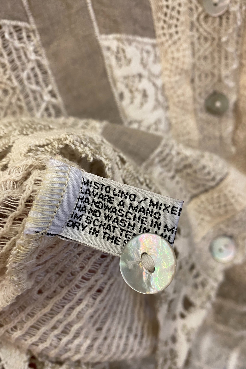 Linen & Lace Pattern Button Up