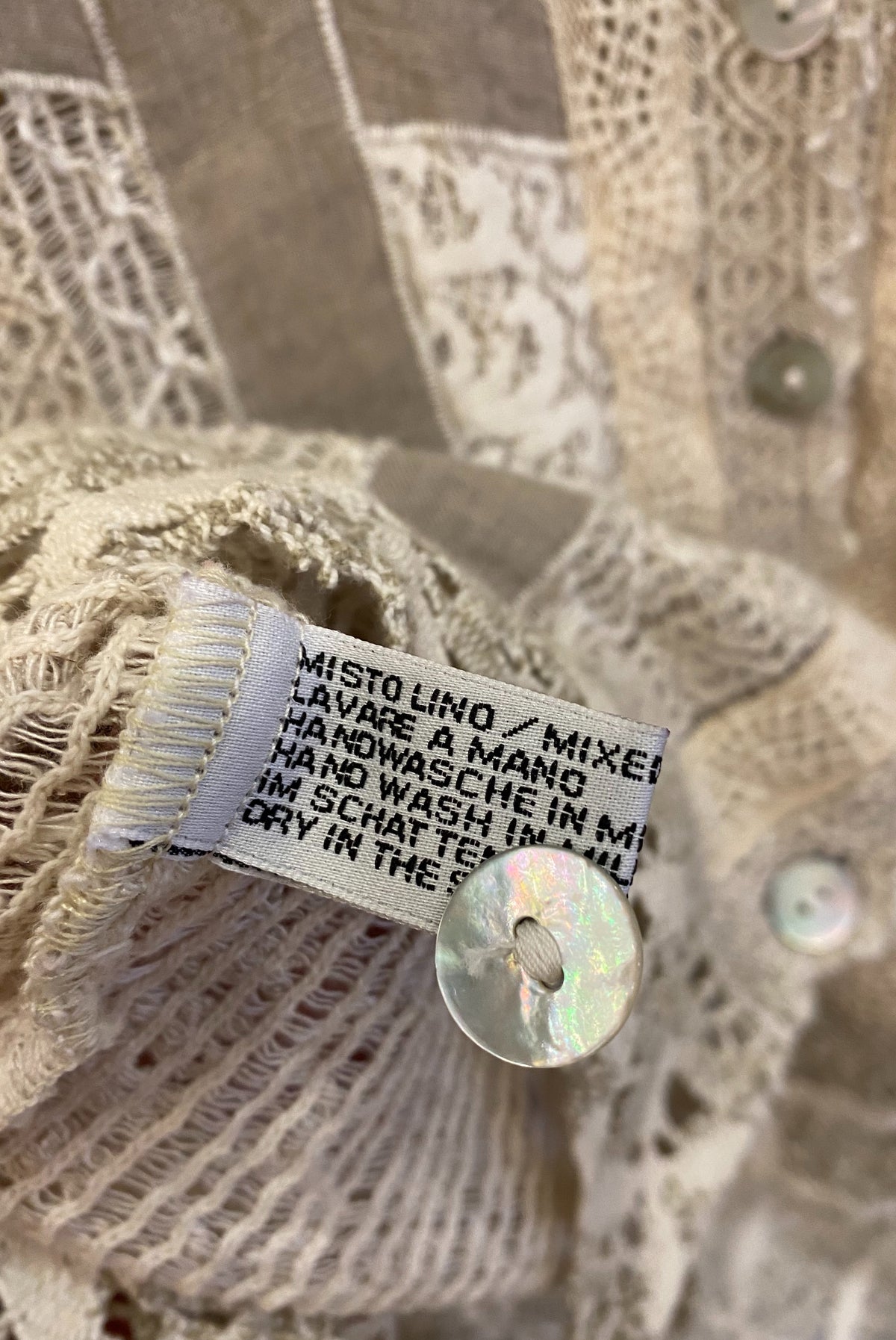 Linen & Lace Pattern Button Up