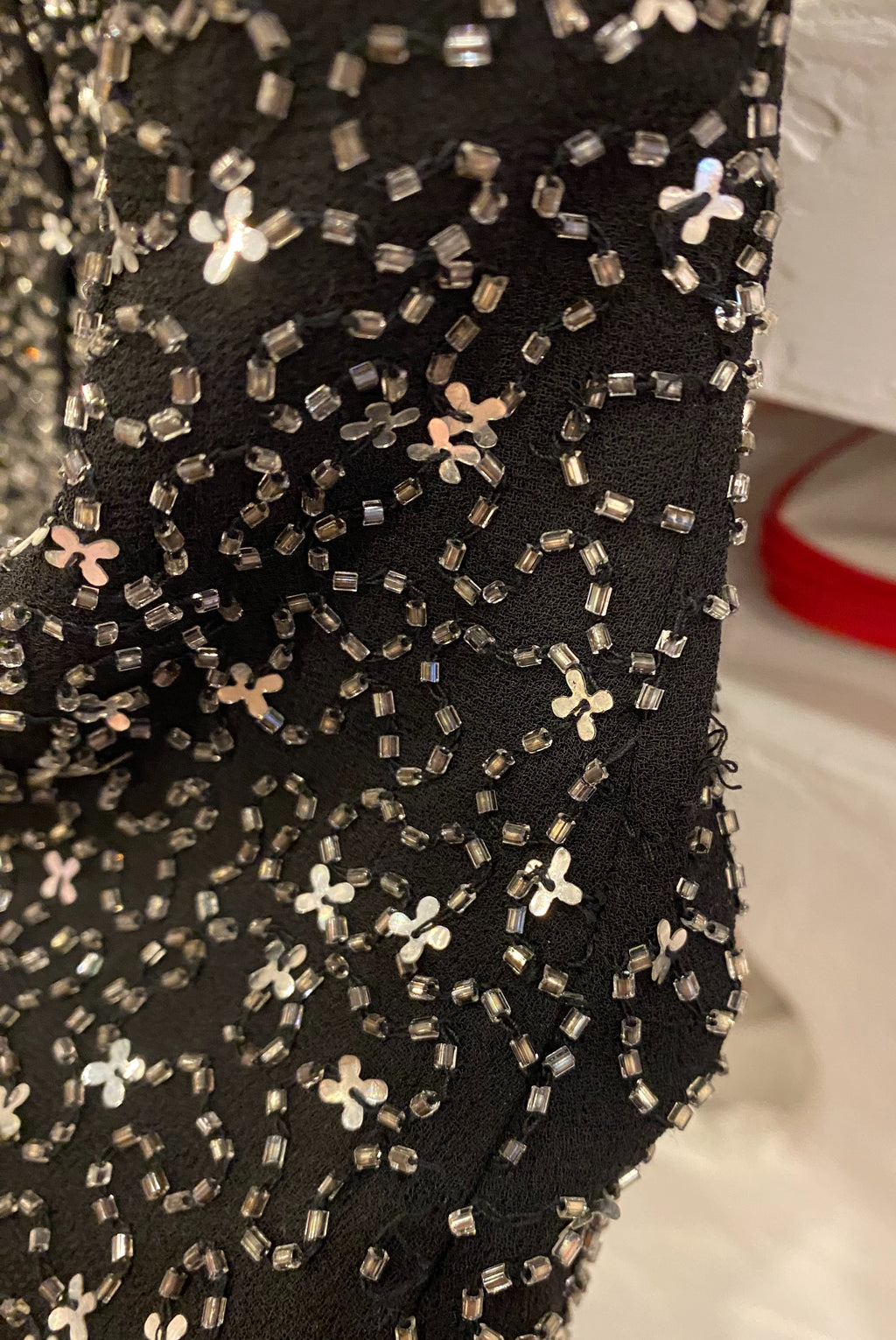 Black Sequin & Beaded Tank