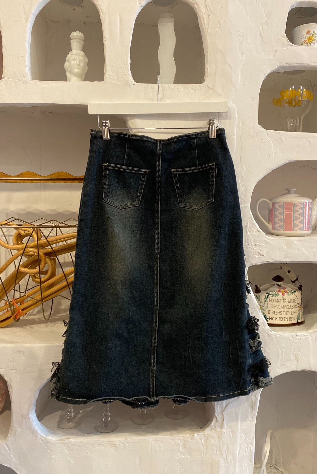 Ruffle Jean Skirt