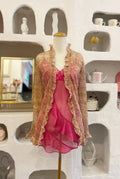 Multicoloured Sheer Open Net Cardigan