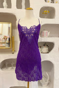 Vintage Vibrant Purple Lace Dress