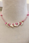 Pink Beaded Dolphin Choker Necklace