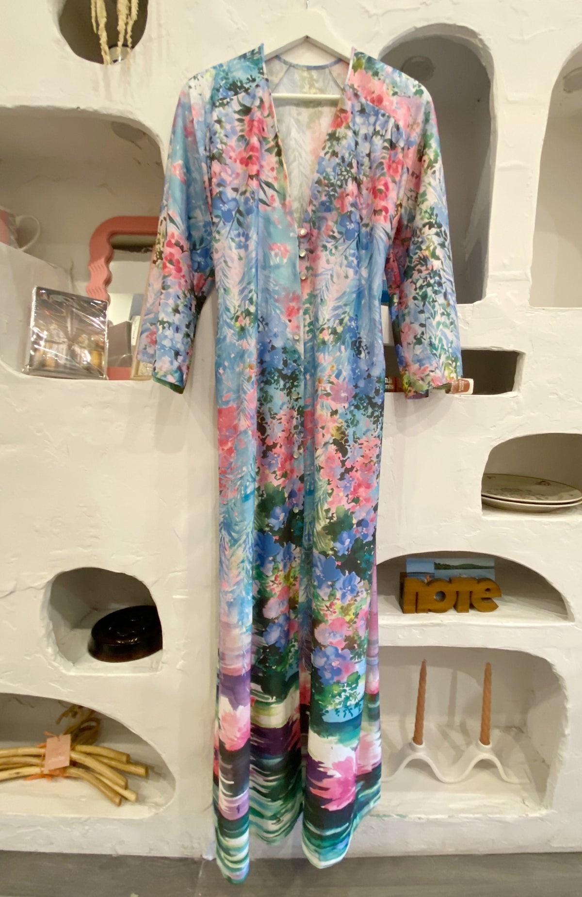 70s Floral Watercolour Hostess Dress