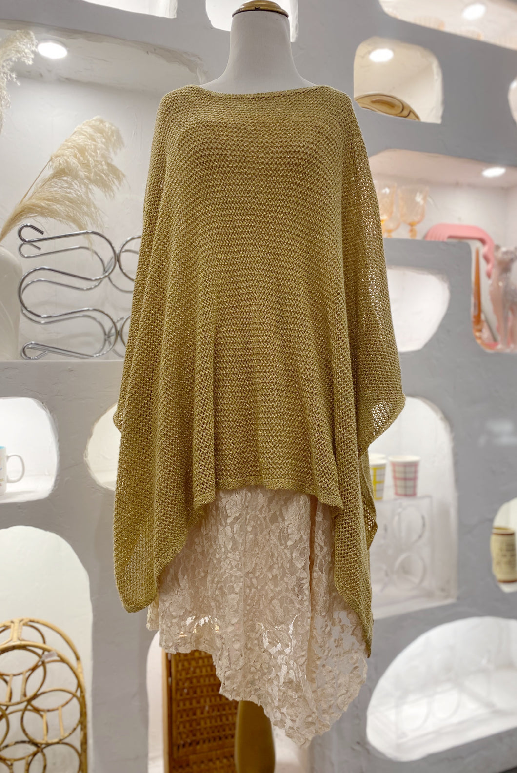 Gold Knit Poncho