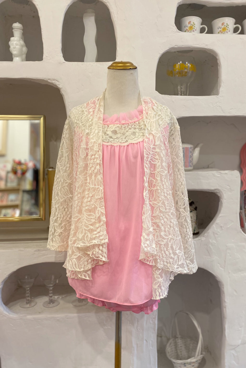 Vintage Lace Flowy Open Cardigan