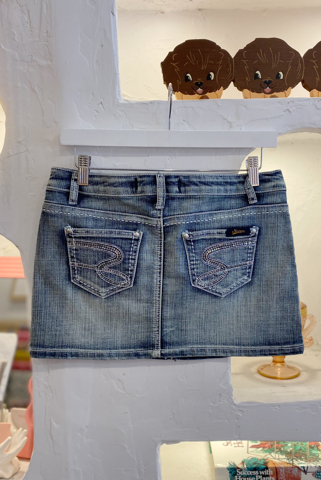 Sequin Jean Skirt