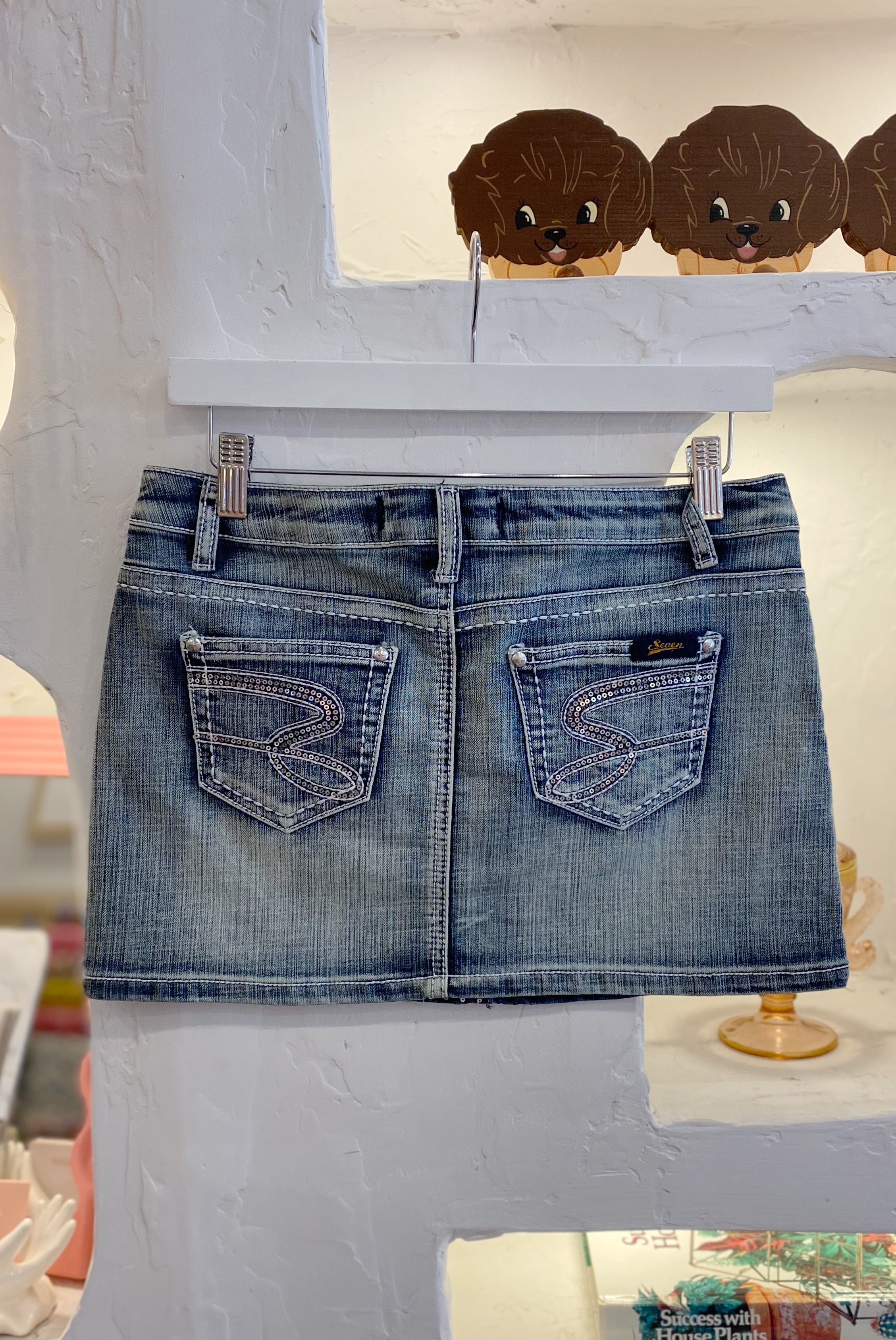 Sequin Jean Skirt