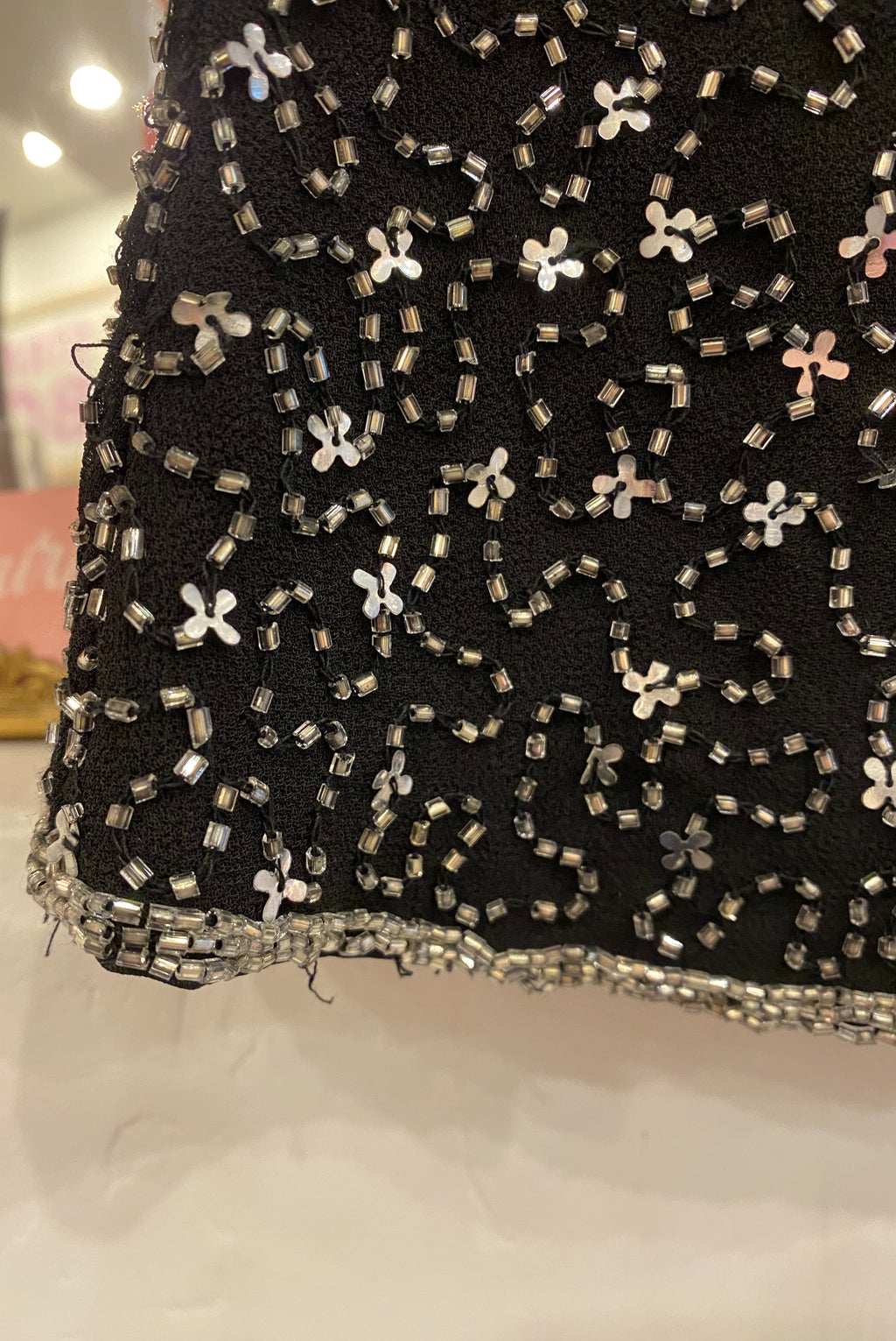 Black Sequin & Beaded Tank