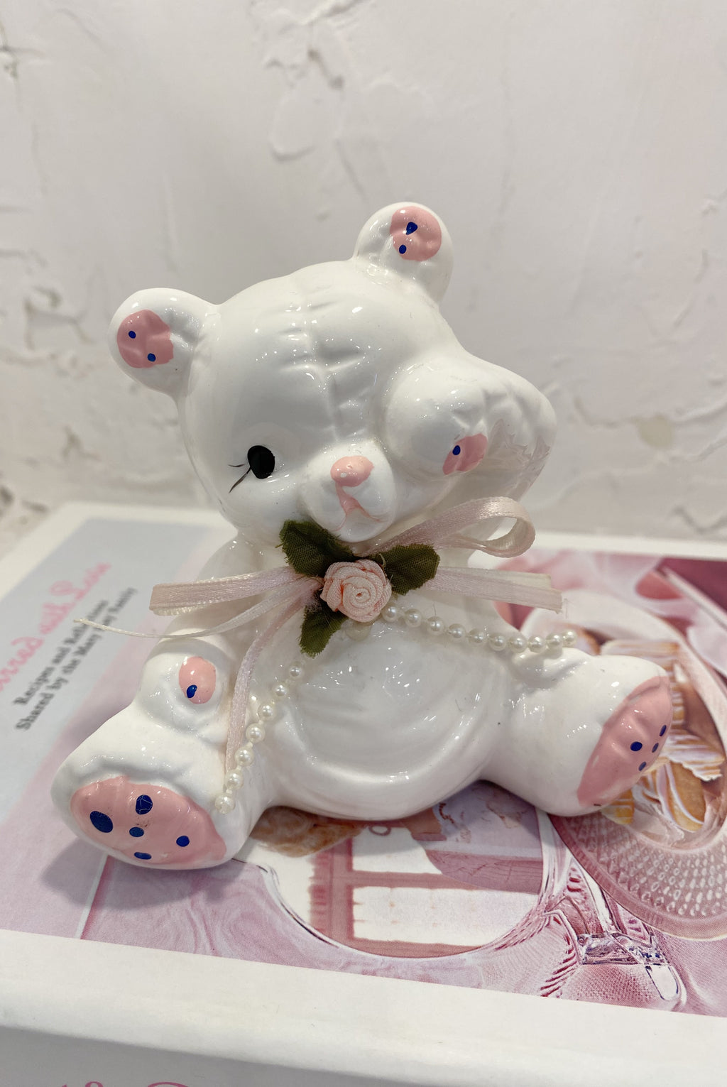 80s Ceramic Sleepy Bear Figurine