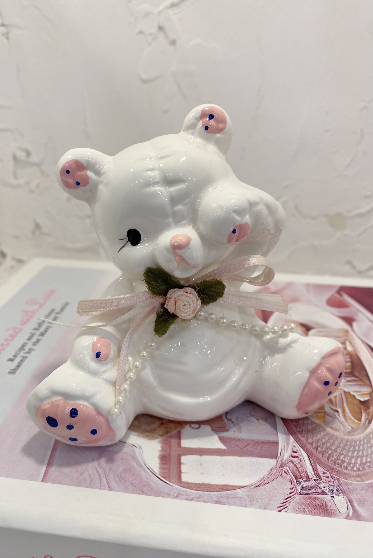 80s Ceramic Sleepy Bear Figurine