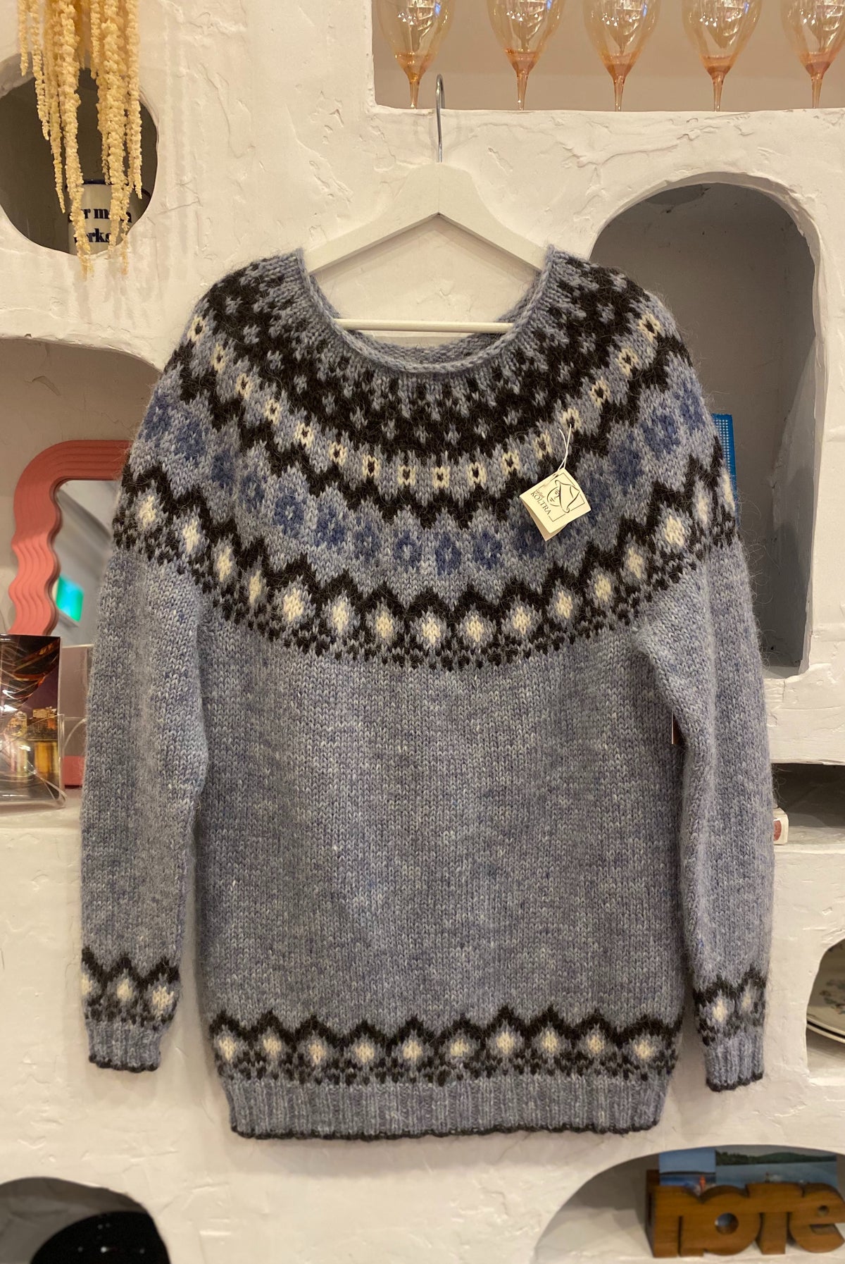 Blue Nordic Wool Pullover Sweater