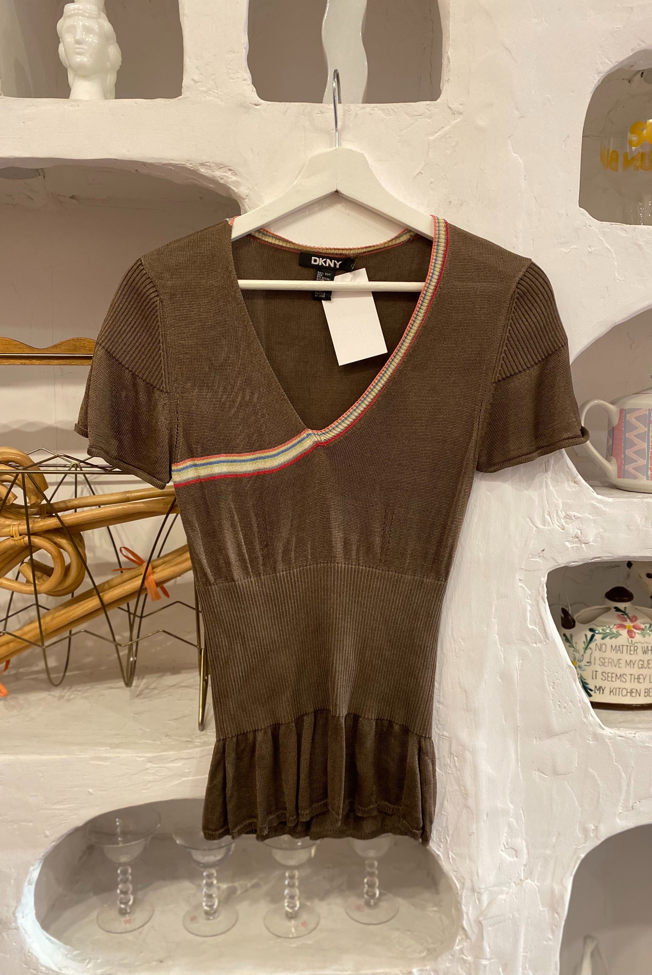 DKNY Silk Blend Knit Top