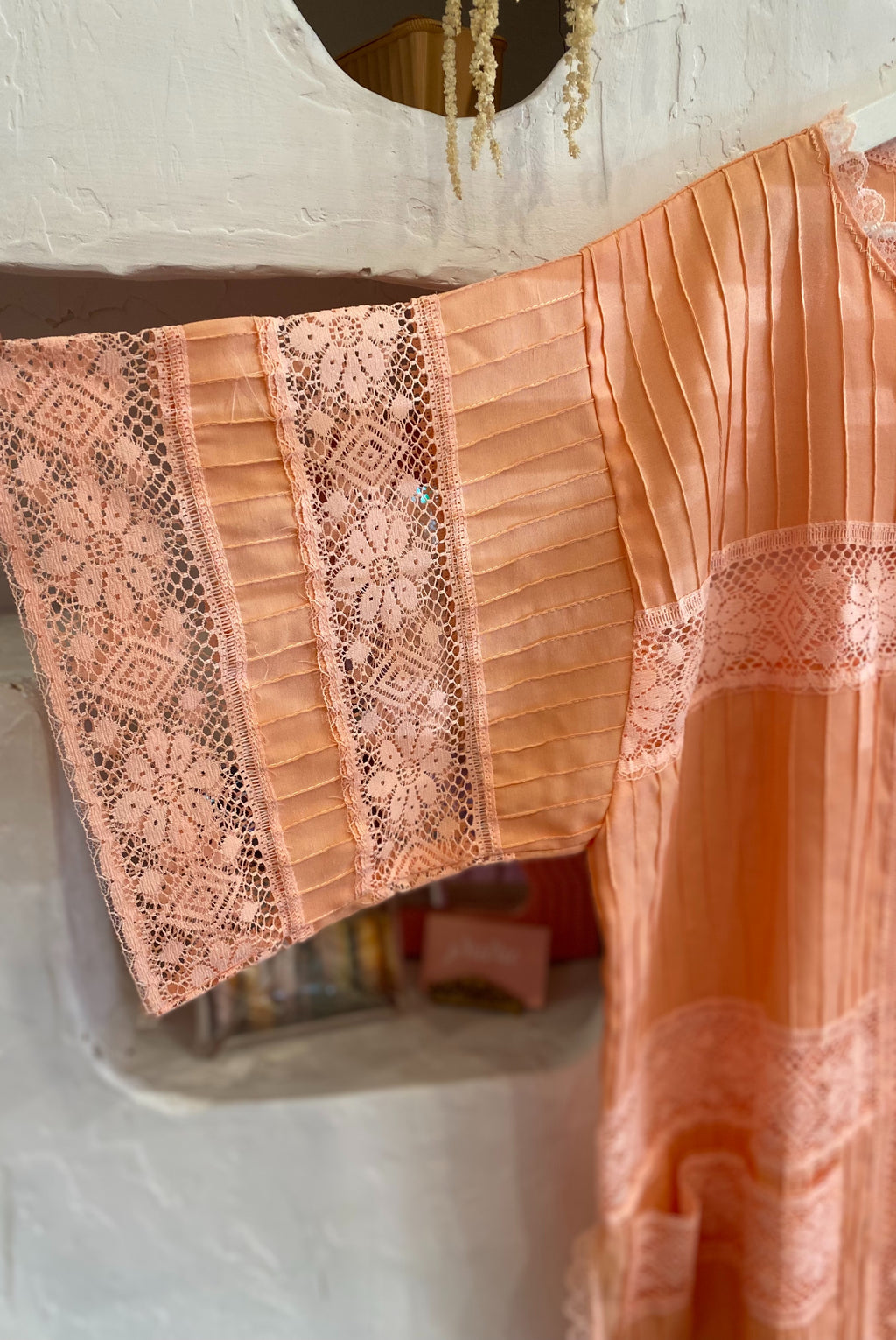 Peach Mexican Cotton Pleated Duster