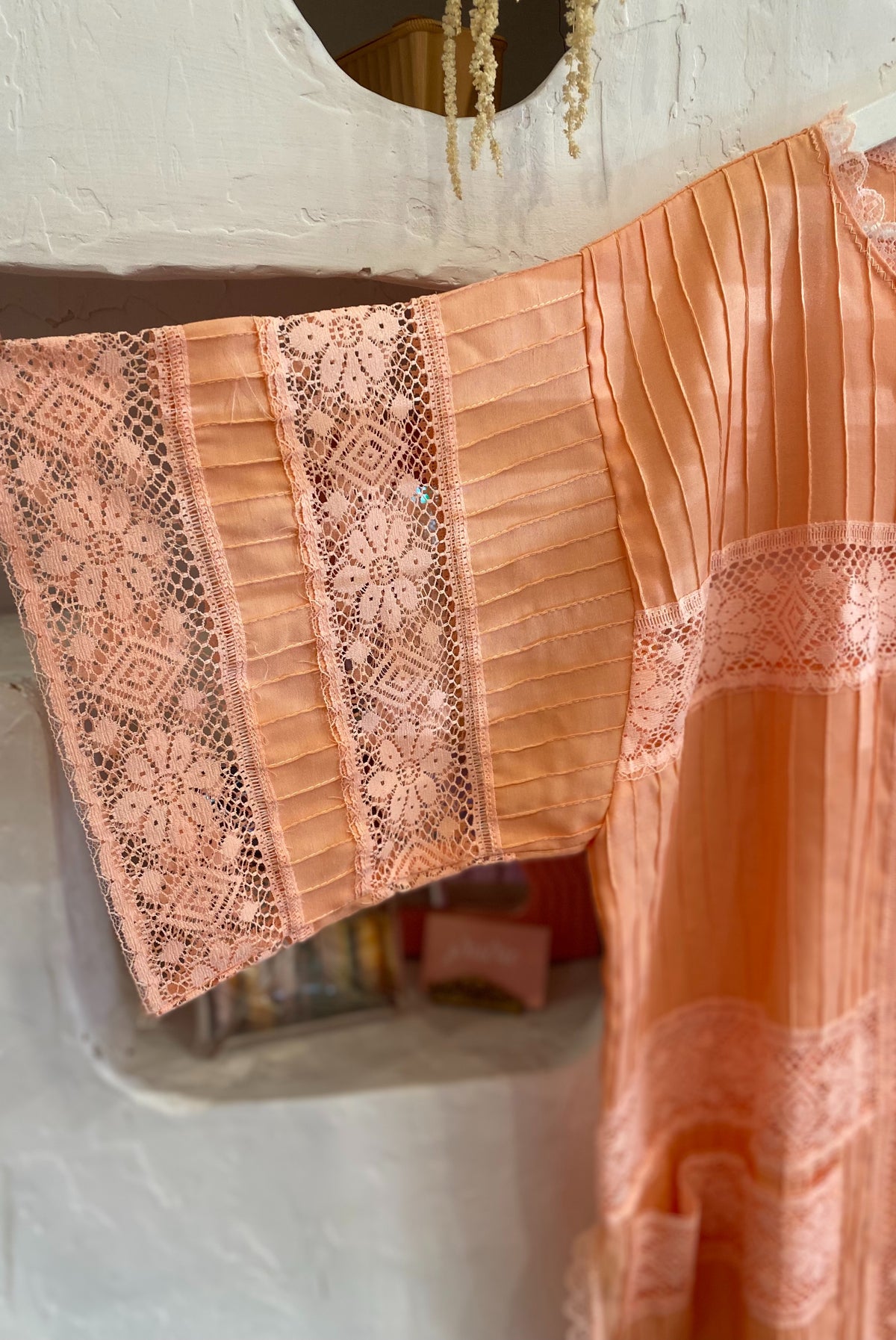 Peach Mexican Cotton Pleated Duster