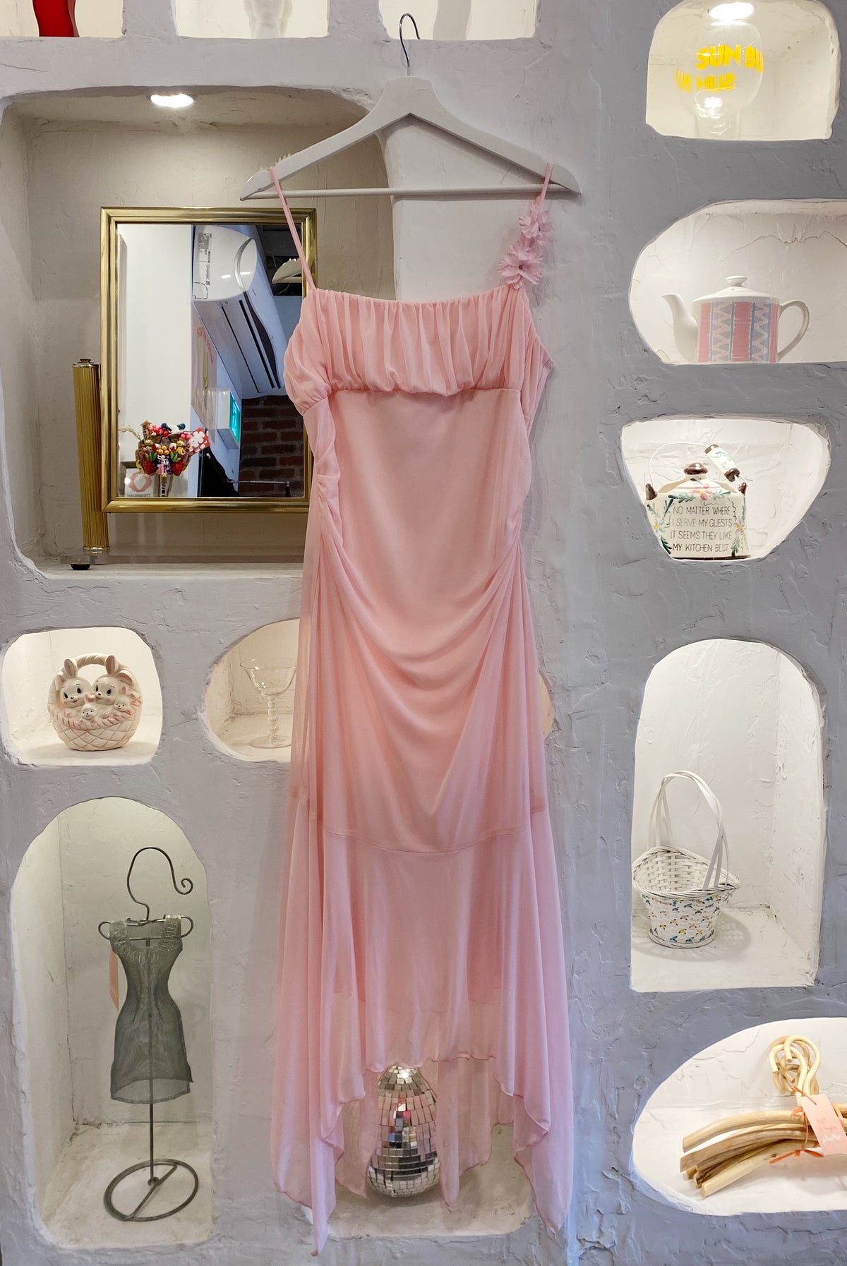 Y2K Mesh Dress with Floaty Hem