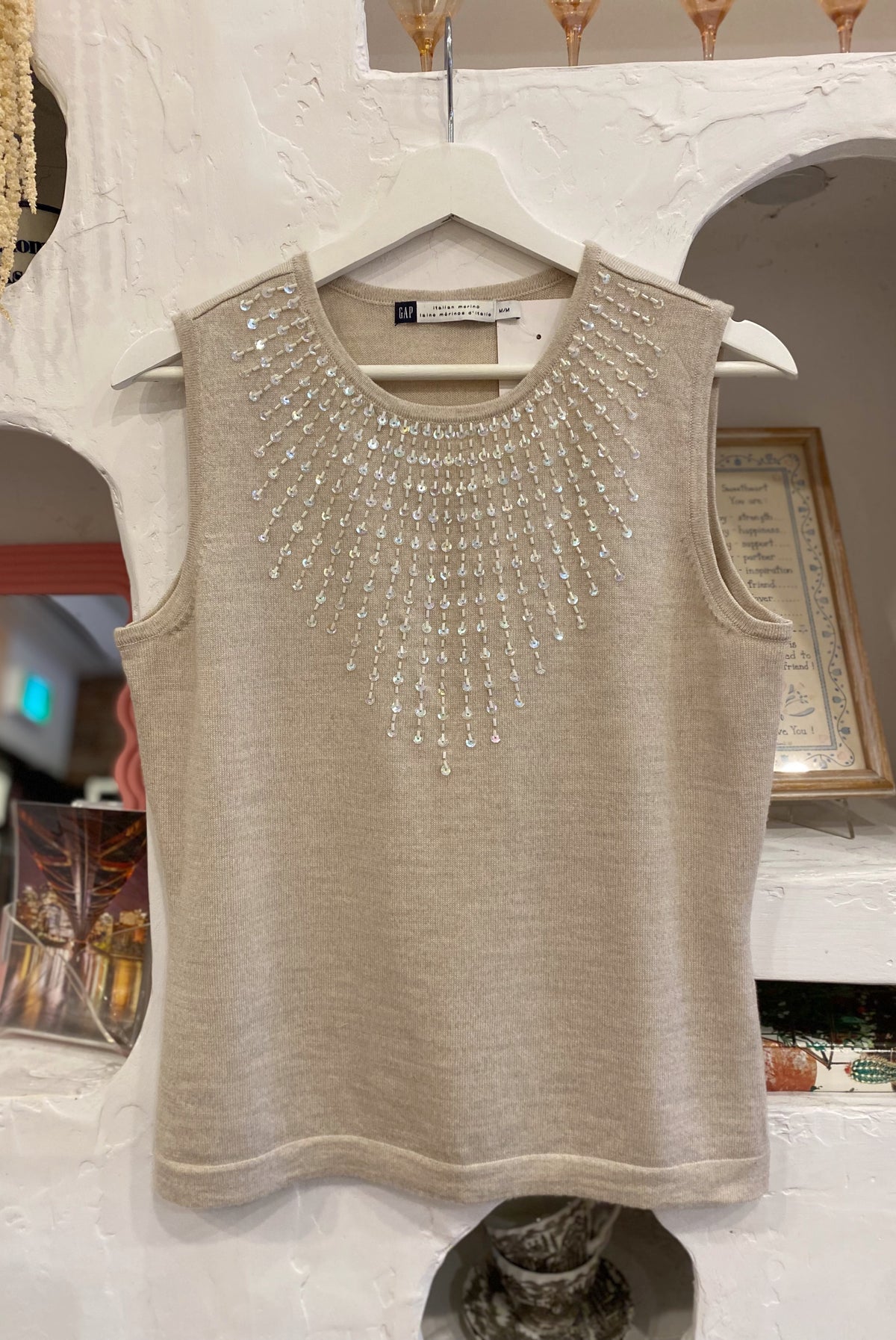 Gap Merino Wool Beaded Tank