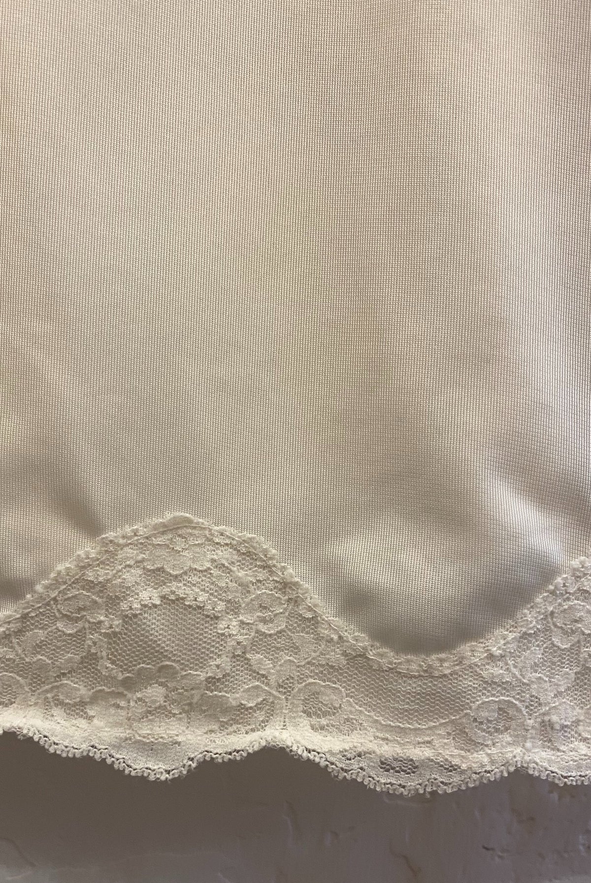 White Slip Dress with Lace Trim
