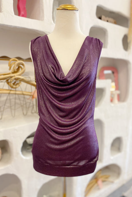 Glitter Cowl Neck