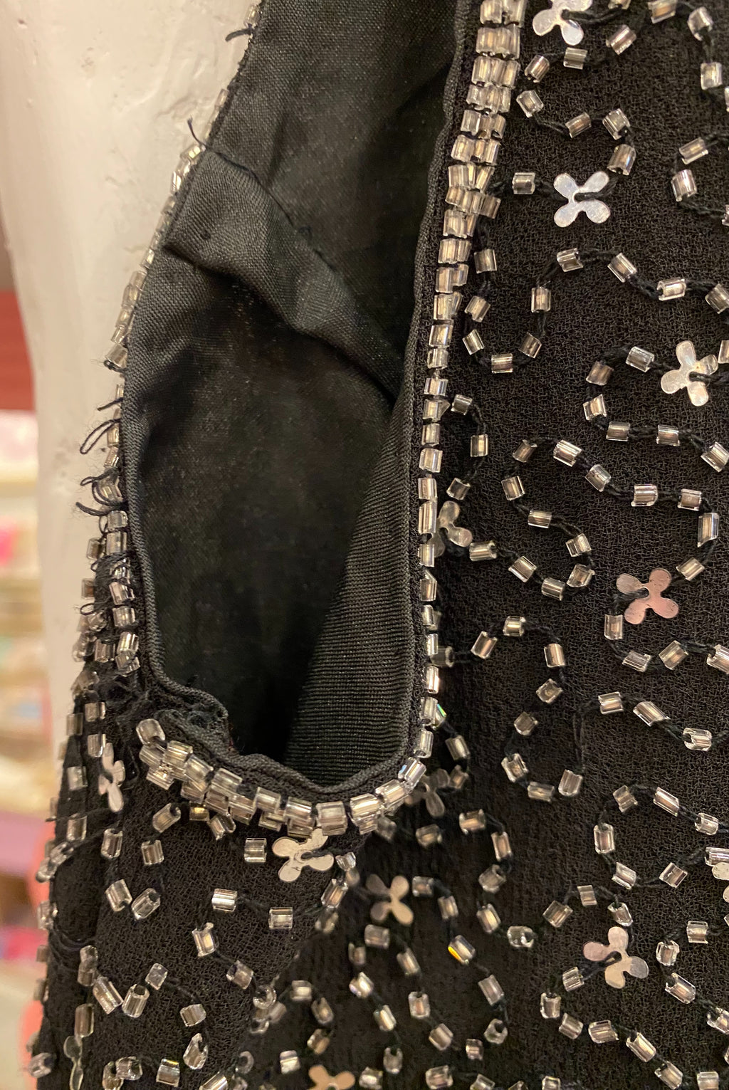 Black Sequin & Beaded Tank
