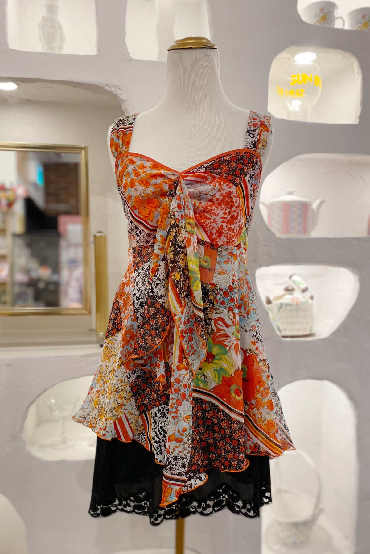 Y2K Flowy Patchwork Tank Top
