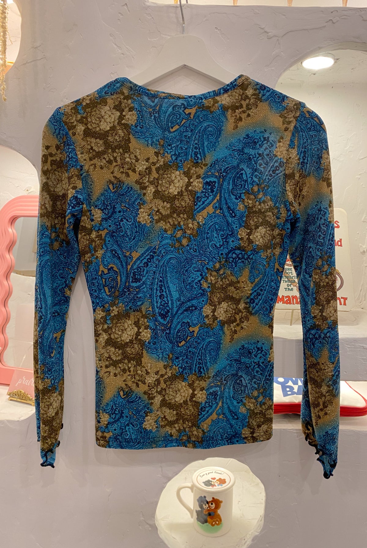 Y2K Floral & Paisley Glitter Top