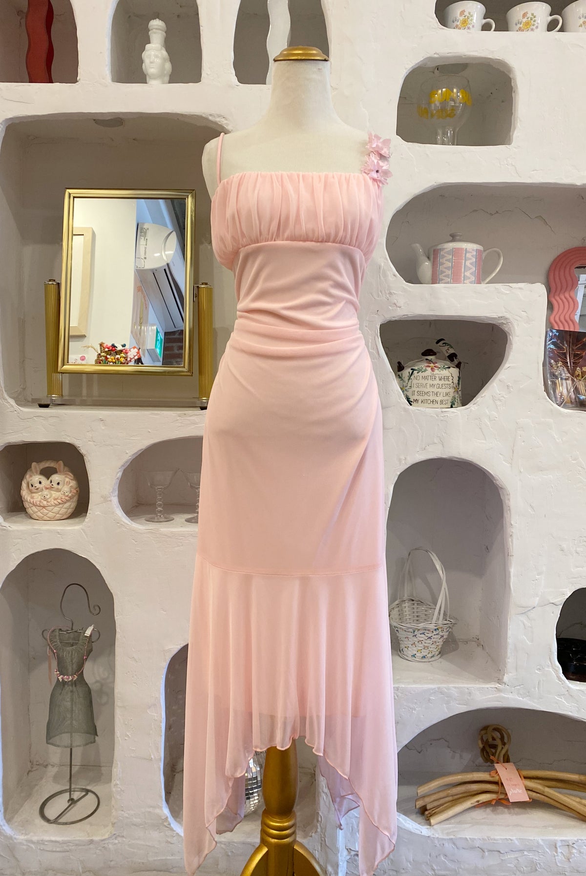 Y2K Mesh Dress with Floaty Hem