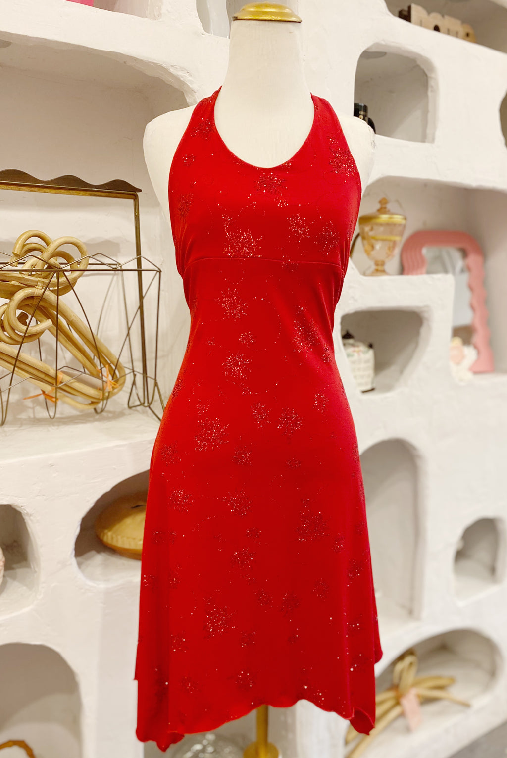 Glitter Halter Dress
