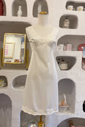 White Slip Dress with Lace Trim