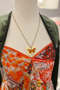 Vintage Limoges Butterfly Necklace