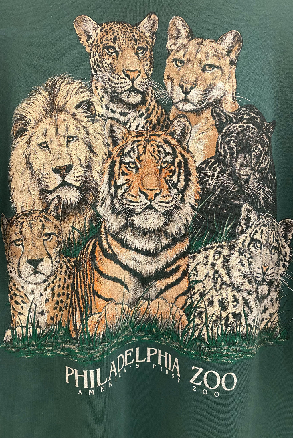 90s Green Philadelphia Zoo Pullover Sweater