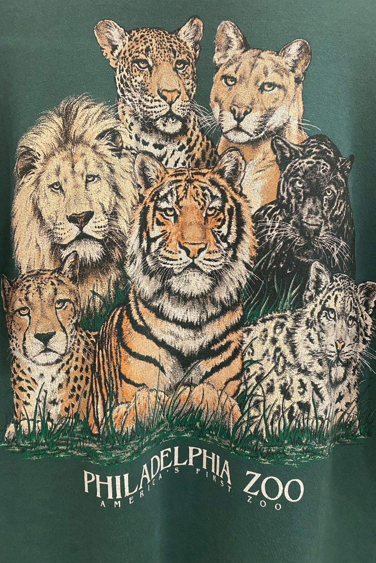 90s Green Philadelphia Zoo Pullover Sweater