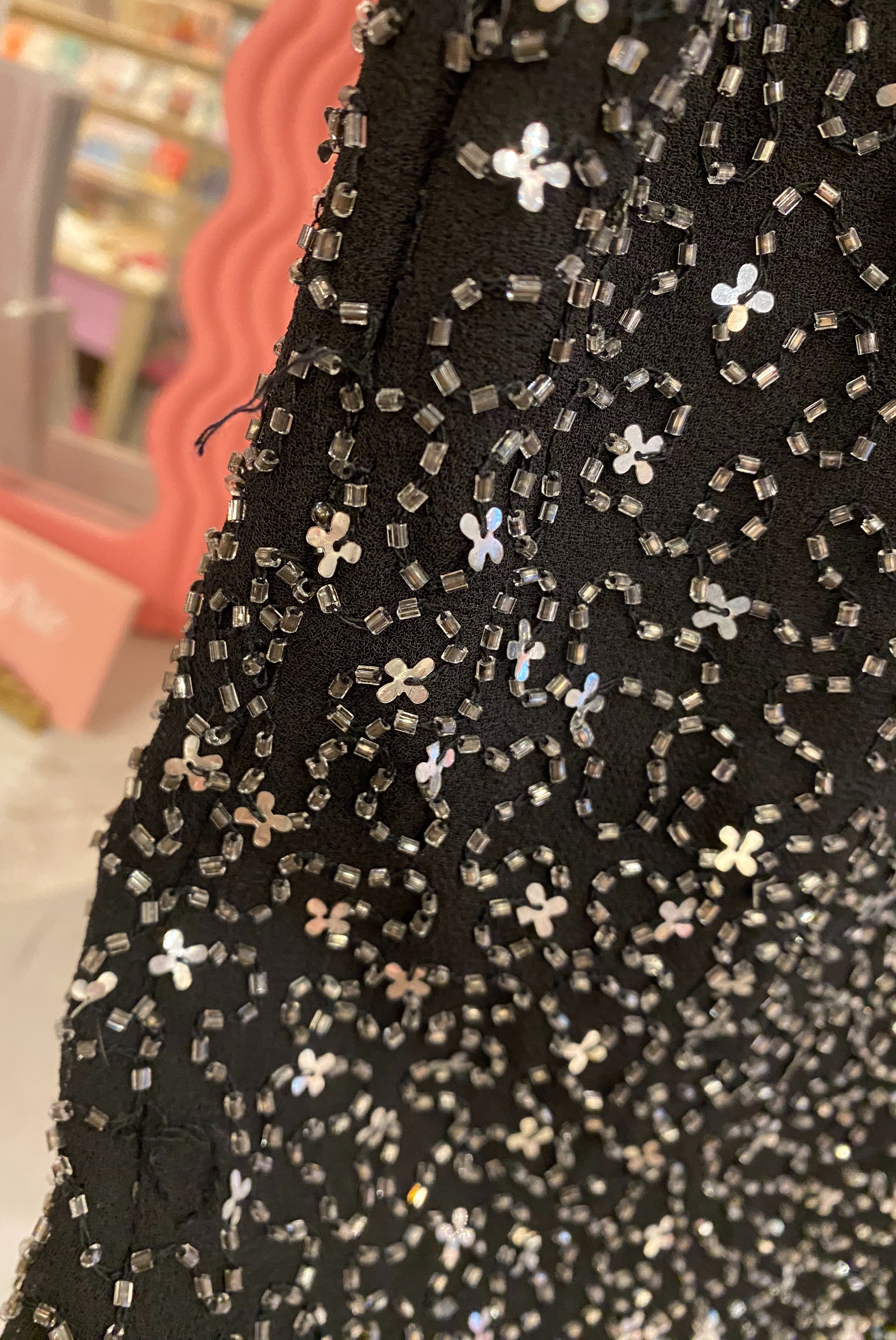 Black Sequin & Beaded Tank