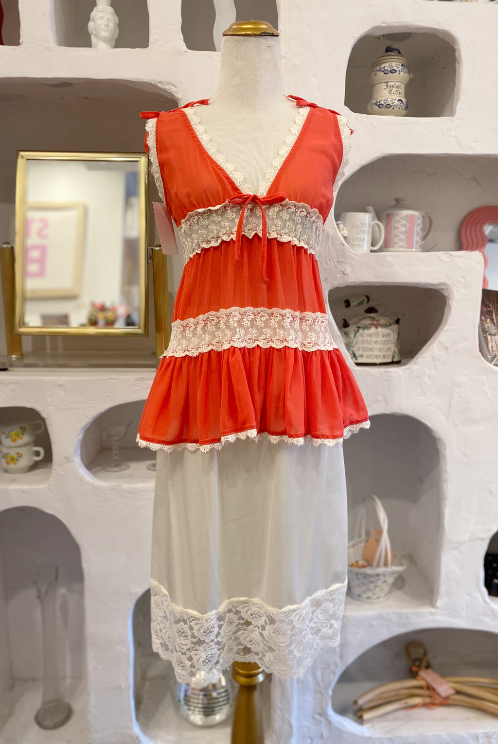 Chiffon & Lace Babydoll Lingerie Top