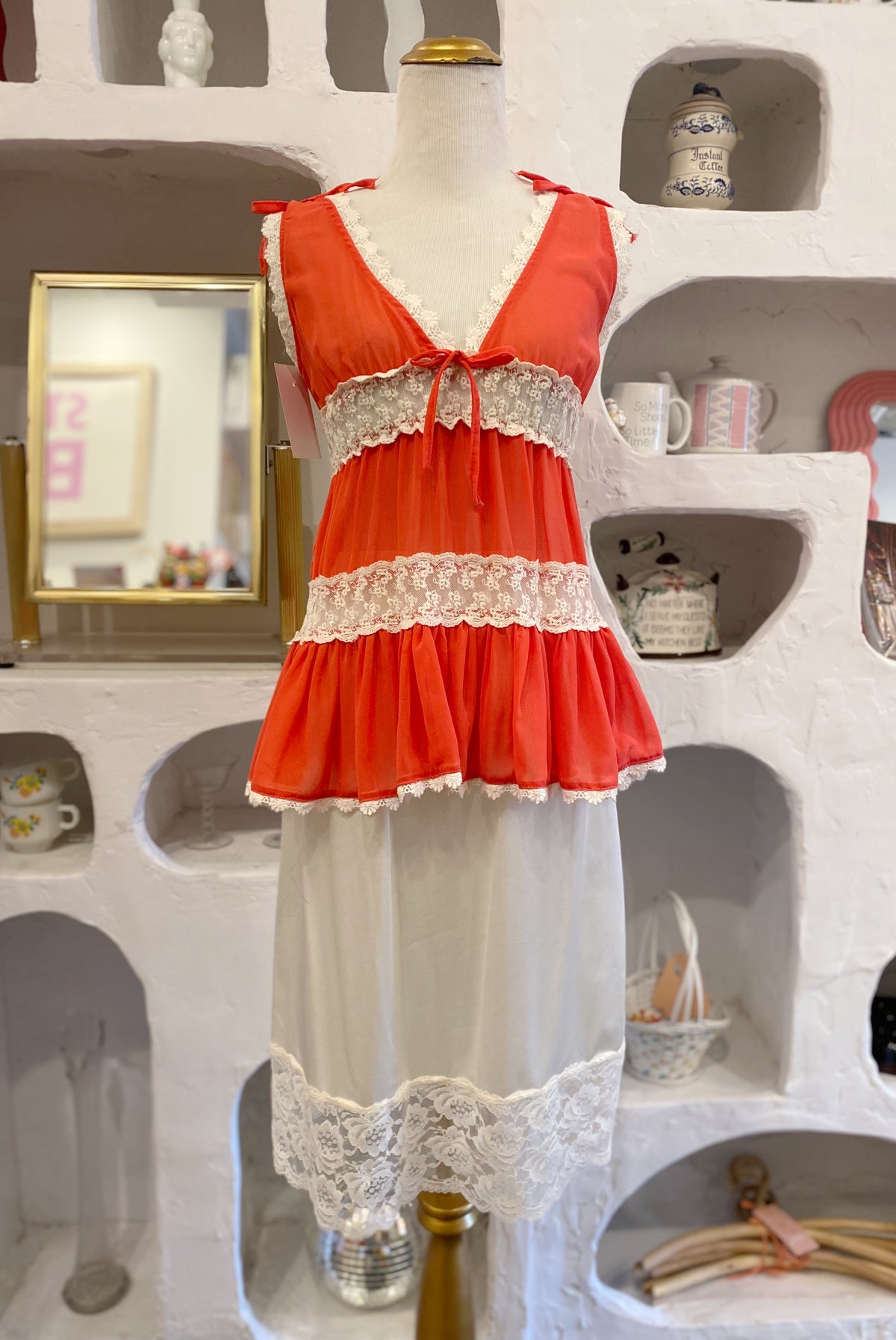 Chiffon & Lace Babydoll Lingerie Top