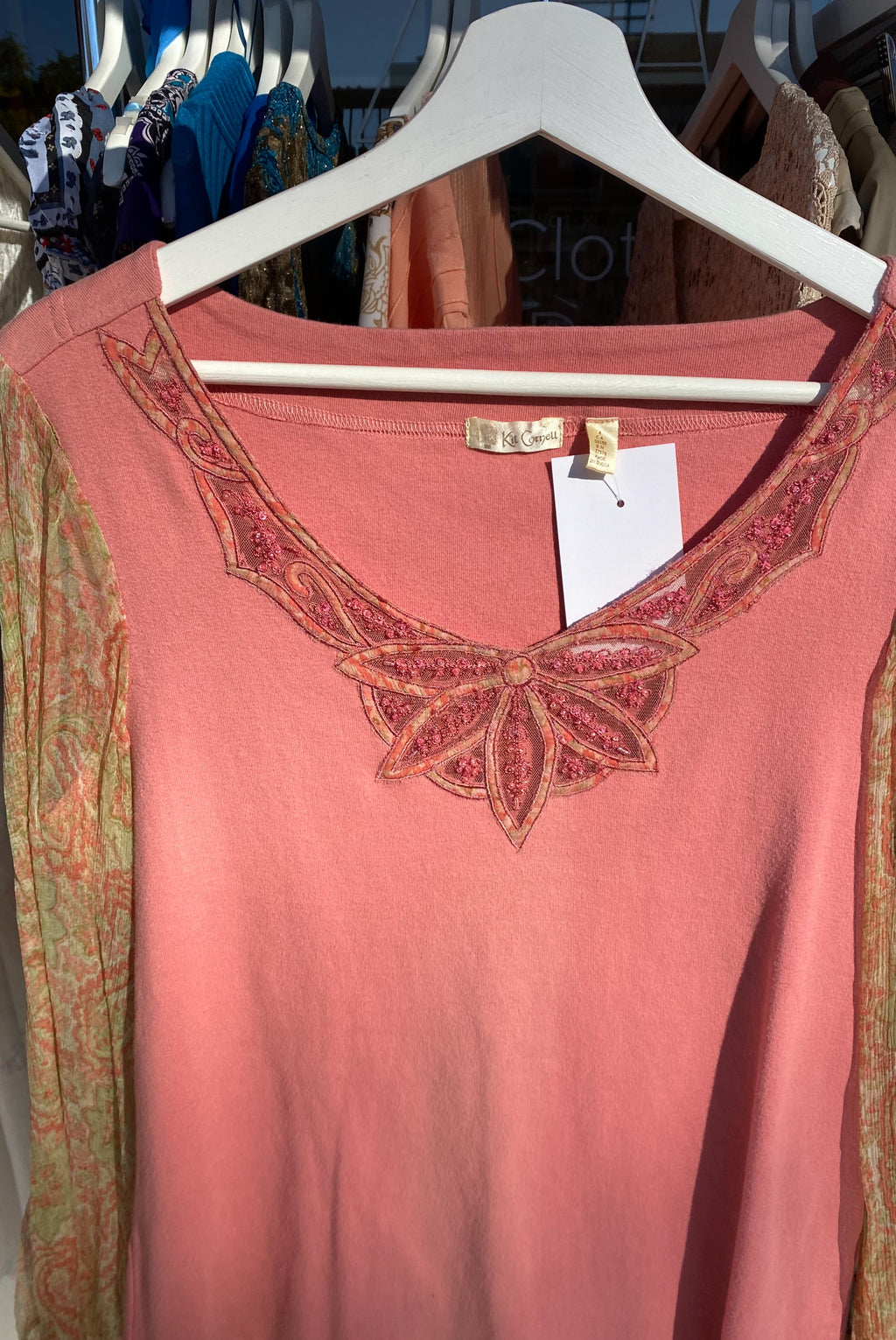 Fairy Core Beaded Bell Sleeve Top