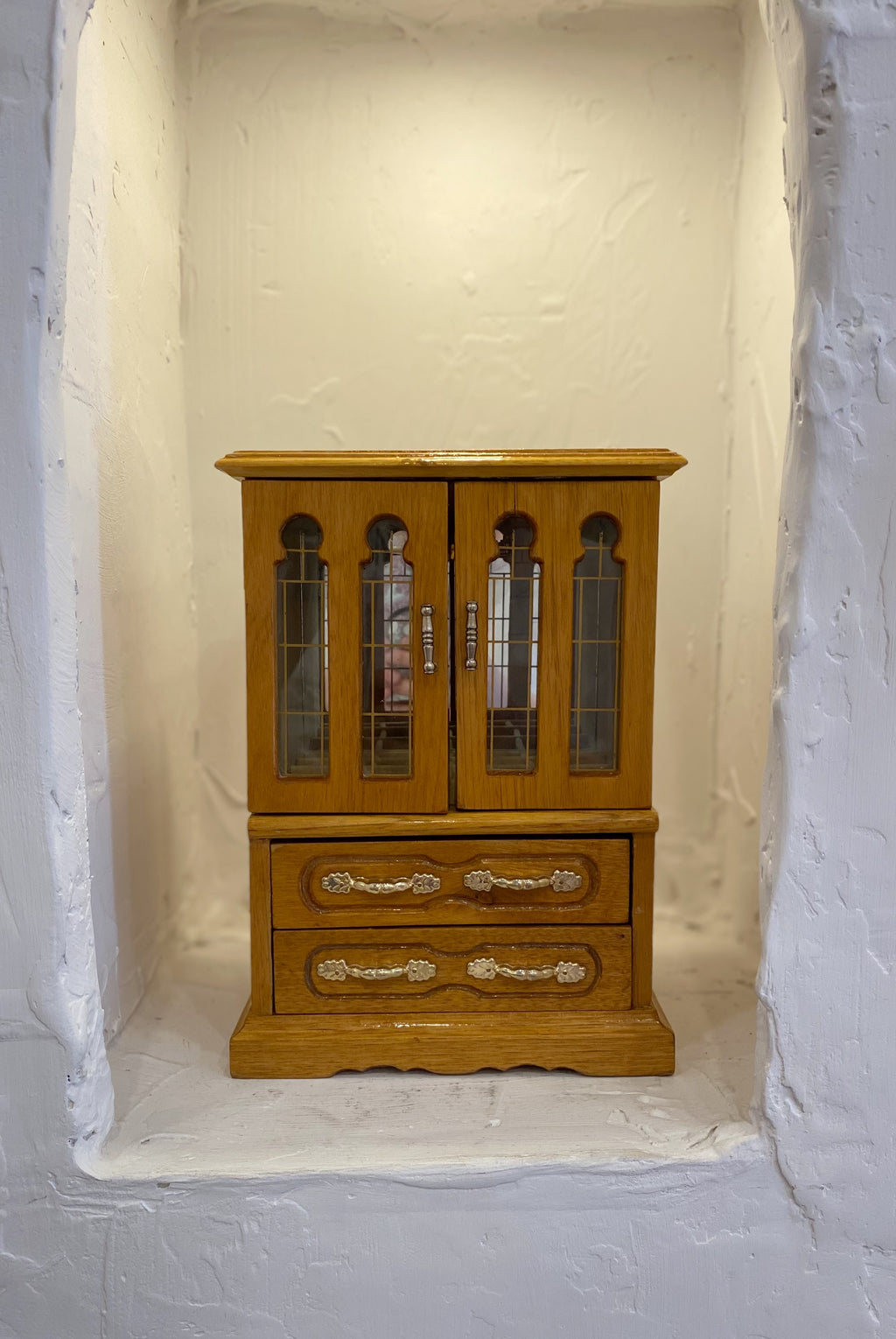 Wooden Tabletop Jewelry Cabinet