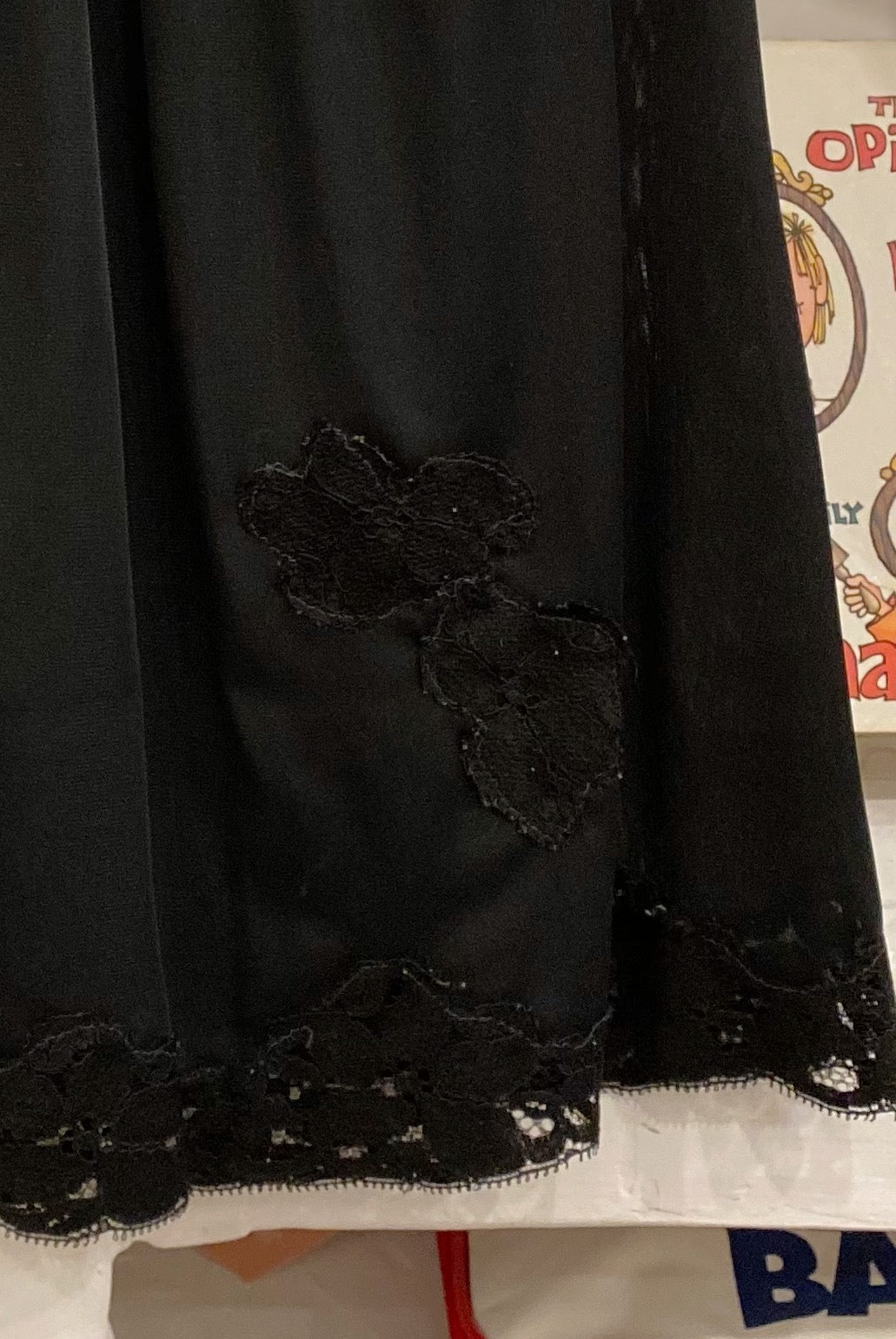 Vintage Black Nylon Half-Slip Skirt